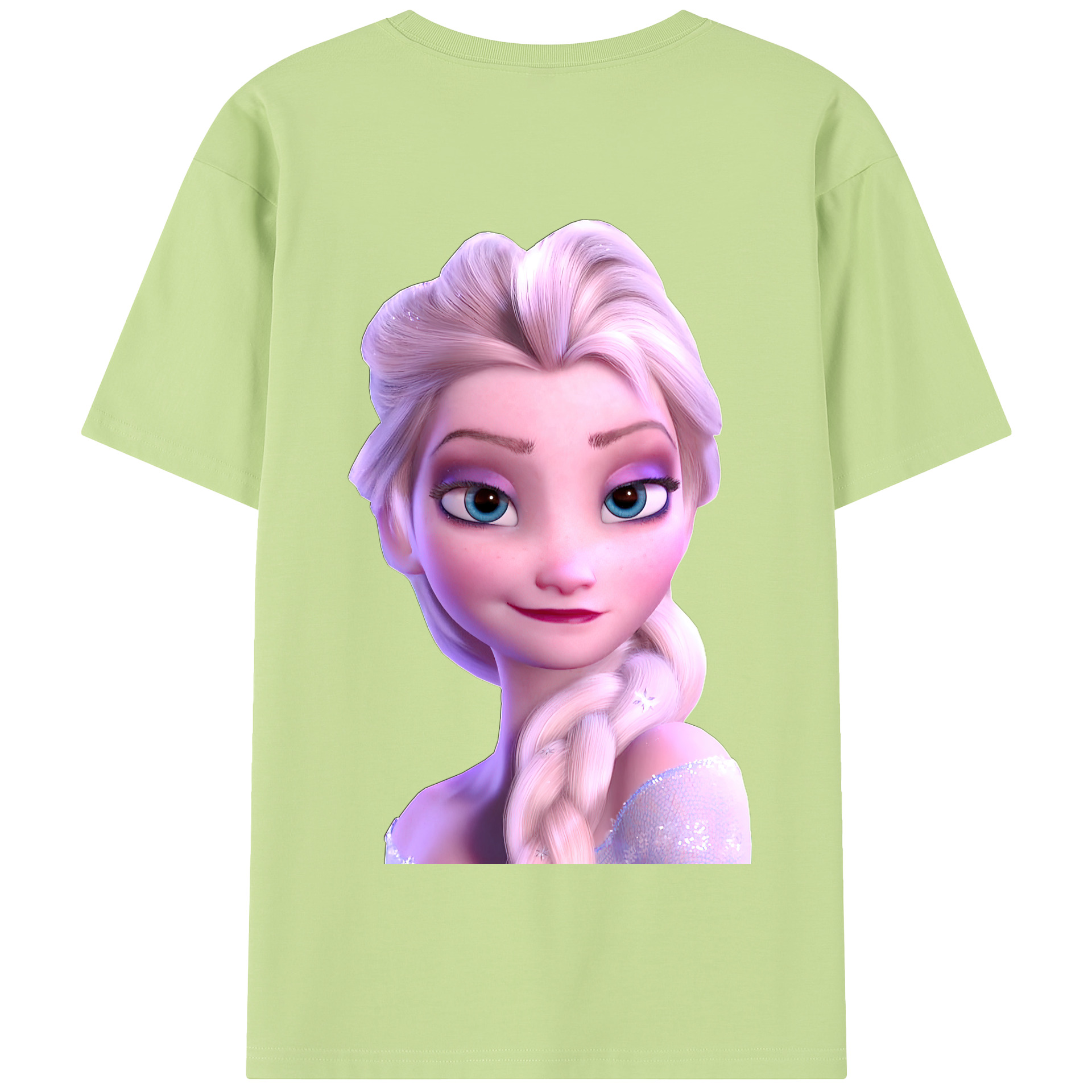 （画像用） アナと雪の女王 アンナ エルサ Frozen Anna Elsa 綿100％半袖Tシャツ（背面プリント）